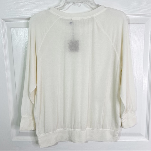 Hello Nite! Revolve Cream 3/4 Sleeve Knit Pajama Top Size S - Picture 3 of 4